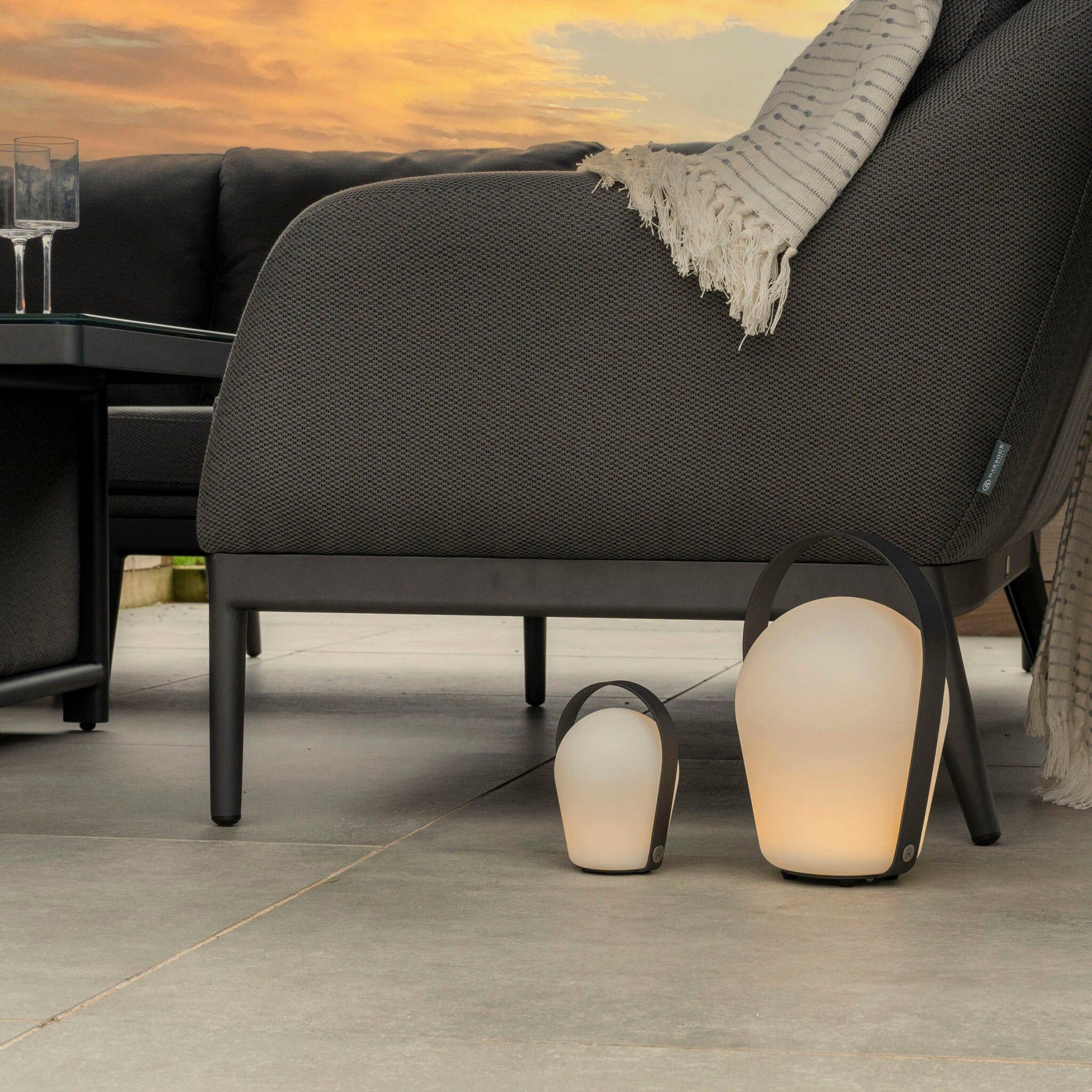 Harbour Lifestyle Bob Small Table Light in Charcoal (3 Pack)