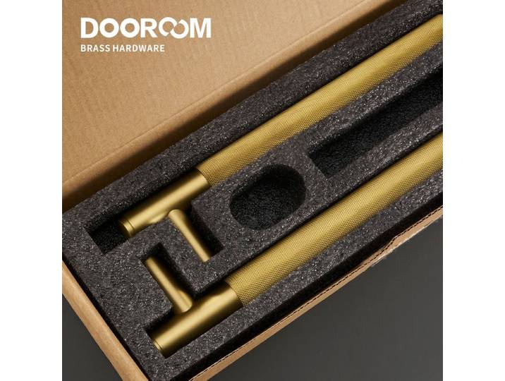 Dooroom – poignées de porte moletées en laiton, Double porte en bois, salle de douche, simple face, Double face, or mat, noir