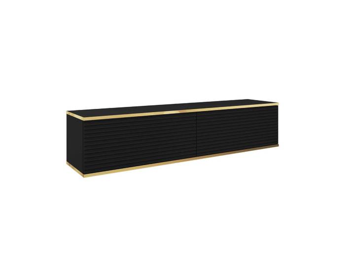 Komodee Hängeboard Banff Rtv135 MDF – Matt Schwarz, Artisan-Eiche, 135x30x32 cm, Wohnzimmer, TV Möbel, Lowboards, Lowboards hängend