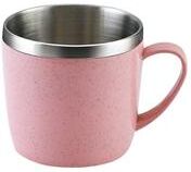 Uplifted Trends Kids Stainless Steel Cup Anti Scald Wheat Straw Mug pink