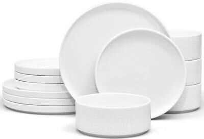 Noritake Colortex Stone 12-Piece Stax Dinnerware Set, Service for 4