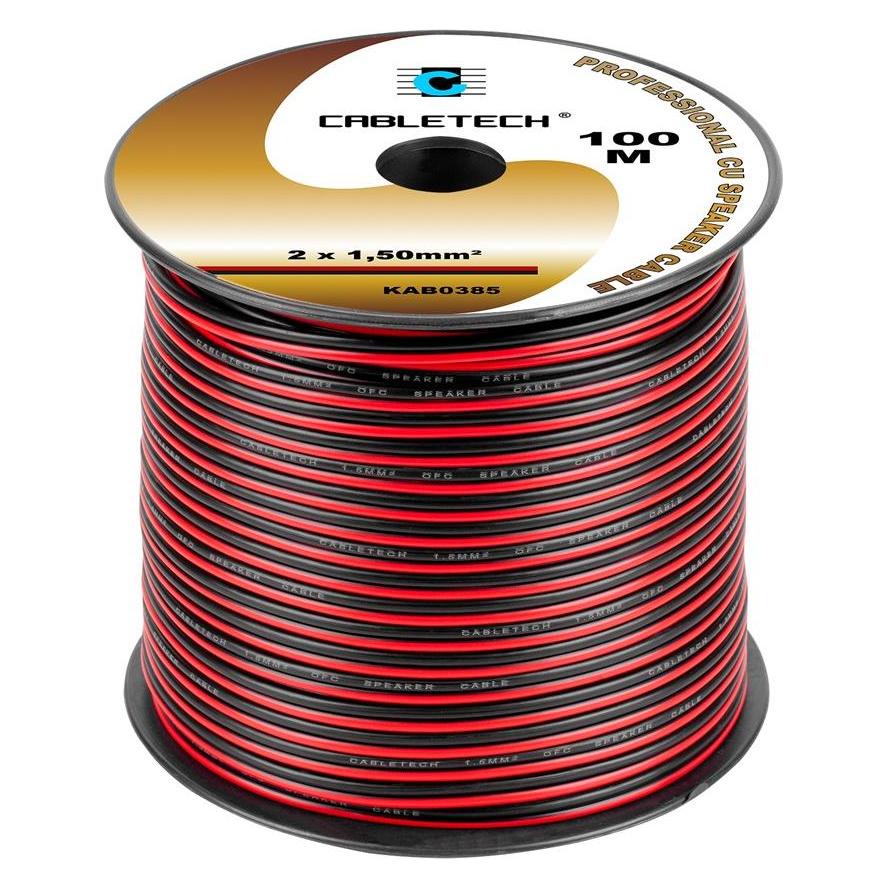 Cabletech Lautsprecherkabel 1 5mm schwarz-rot (1.50 mm²) (KAB0385)