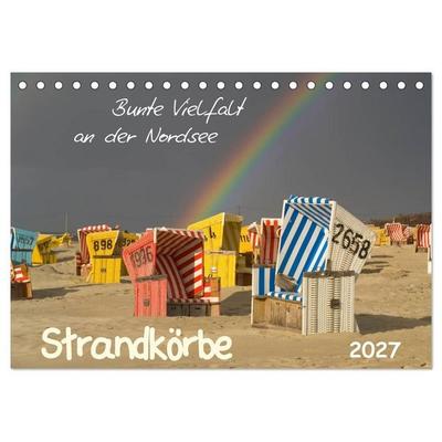 Strandkörbe – bunte Vielfalt an der Nordsee (Tischkalender 2027 DIN A5 quer), CALVENDO Monatskalender