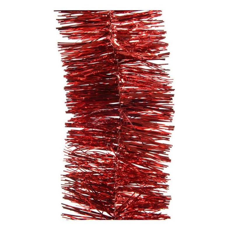 Decoris 270cm PVC Glänzend Rote Weihnachtslametta-Girlande (1 Stk.) (401081)