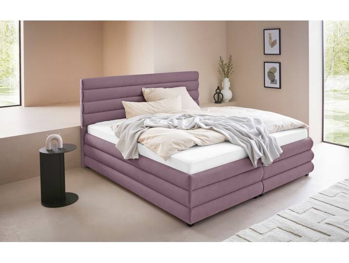 Polsterbett, Rosé, 192x211 cm, 100% Polyester, Ohne Bettkasten, Klassisch, LeGer