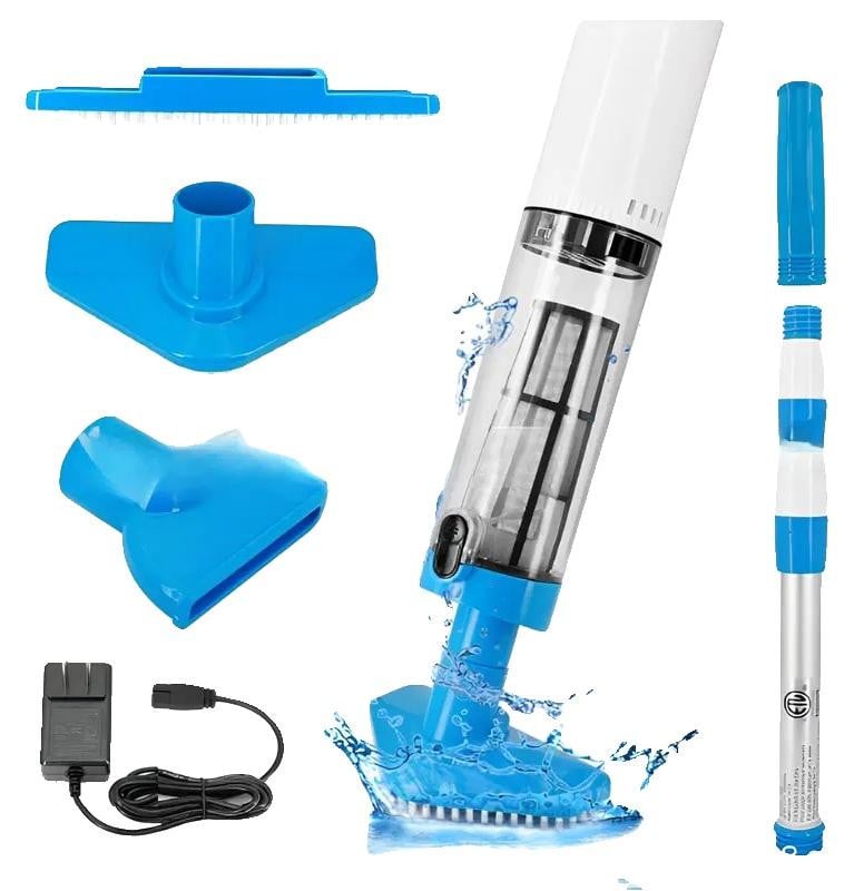 Draadloze 3-in-1 draagbare zwembadstofzuiger in het blauw