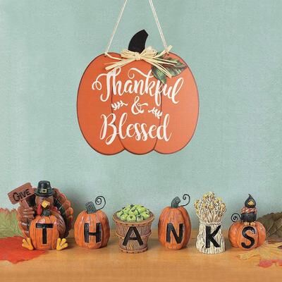 Inspired Deals Rustic Thanksgiving Wall Decor Wooden Pumpkin Sign For Harvest Festival & Fall Home Decoration give Thanks