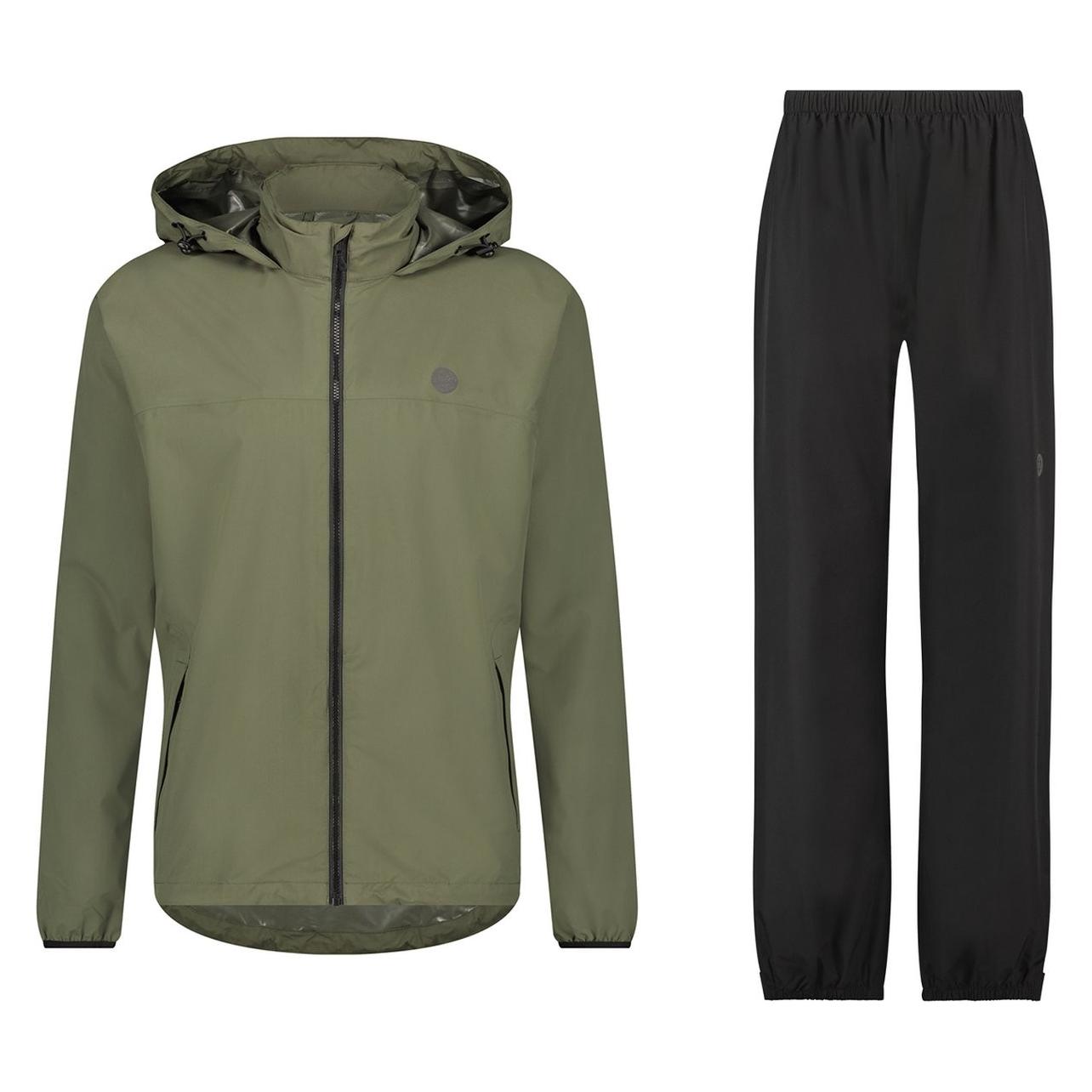 Agu GO Regenpak Essential Dames & Heren - Groen - L - Waterdicht & Ademend (43460300-011-05)