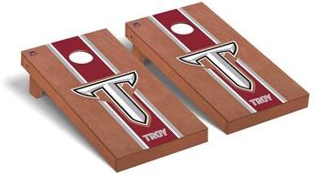 Skip's Garage Troy Trojans Striped Cornhole Board Set