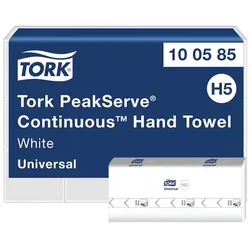 Tork 100585 Papierhandtücher PeakServ 12x410 Blatt Papierhandtücher 4920 Blatt, 1-lagig, weiß