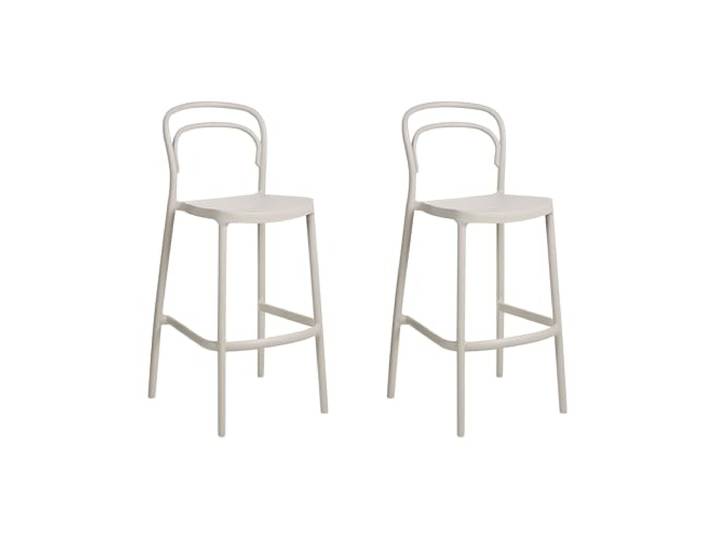 Garten Barstühle 2er Set Kunststoff beige wetterfest Indoor Outdoor Porano