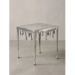 Beistelltisch Aluminium Silber 45,5x45,5x51 cm - GARD   Kadima Design