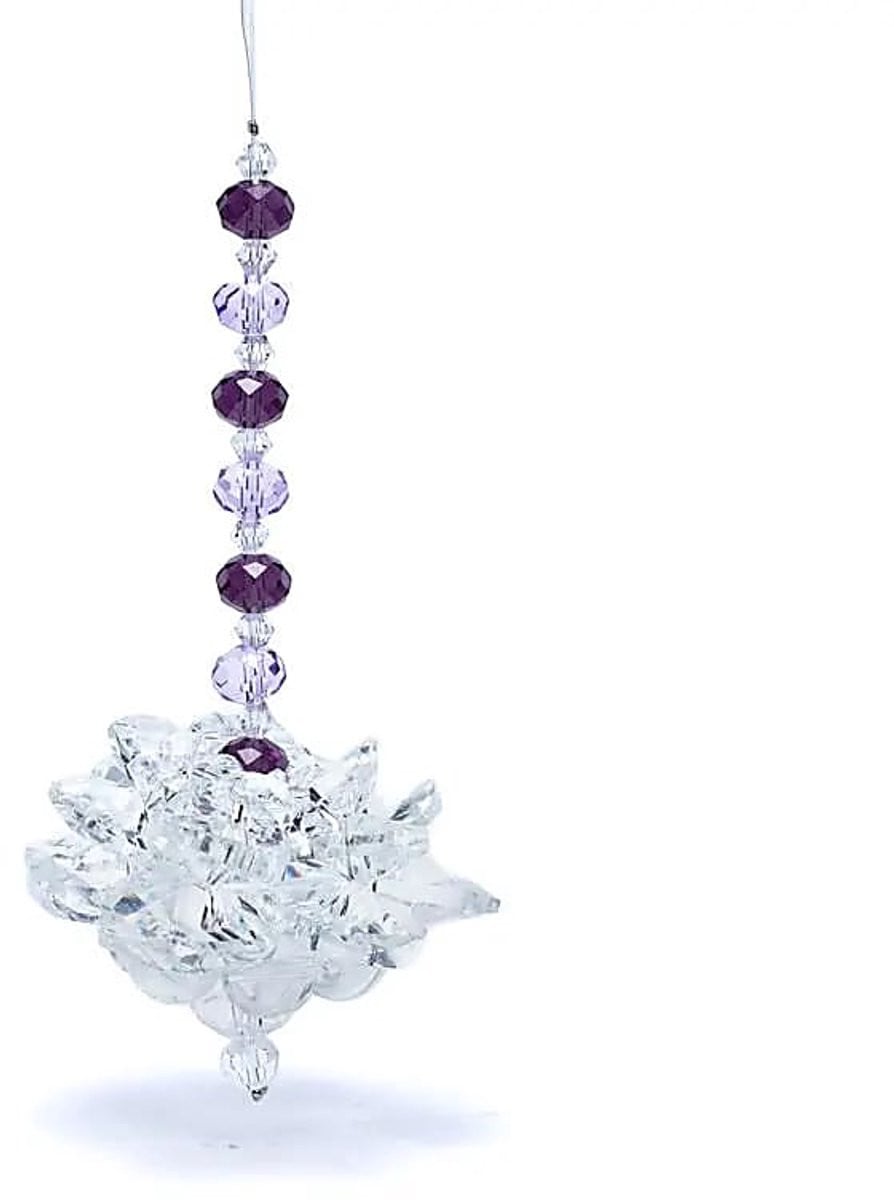 Feng Shui kristallen lotus met paarse ketting voor volwassenen