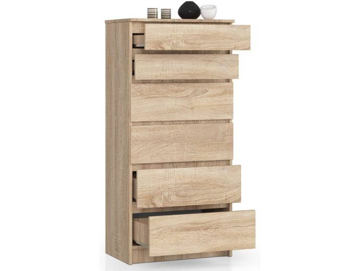 Commode en bois avec 6 tiroirs 60 cm de large rangement élégant