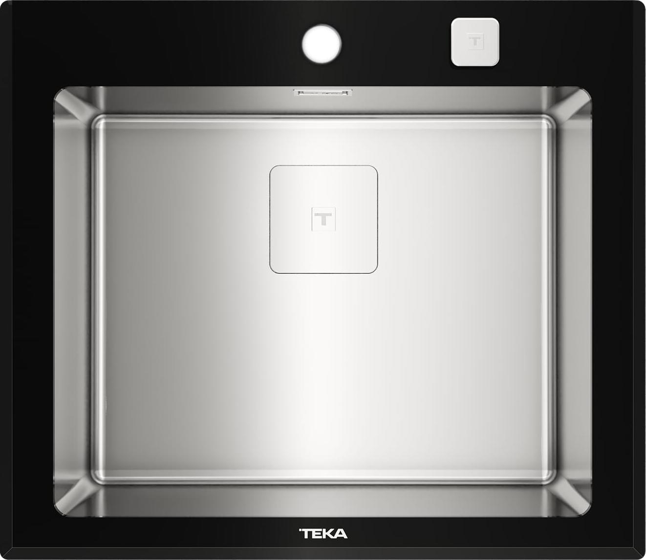 Teka DIAMOND RS15 1B AUTO Glas-Edelstahlspüle Schwarz/Edelstahl Poliert