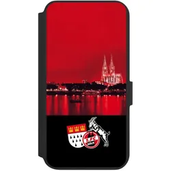 Nivocase Klapphülle für Samsung Galaxy S22+ Handyhülle aus Kunst Leder NIVOflip schwarz 1. FC Köln (Samsung Galaxy S22+), Smartphone Hülle, Schwarz