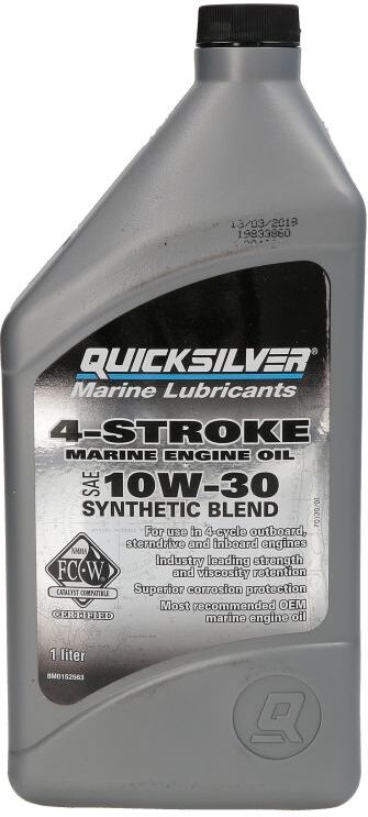 Moottoriöljy  Quicksilver 8m0152563 4t  Marine 10w30 Synthetic Blend 1l