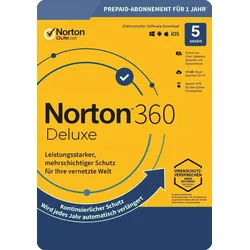 Norton 360 Deluxe, 50 GB Cloud-Backup, 5 Geräte 1 Jahr