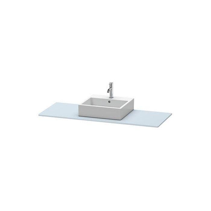 Duravit XSquare Konsole XS060GM9797 140x55cm, mit 1 Ausschnitt, mittig, Lichtblau seidenmatt