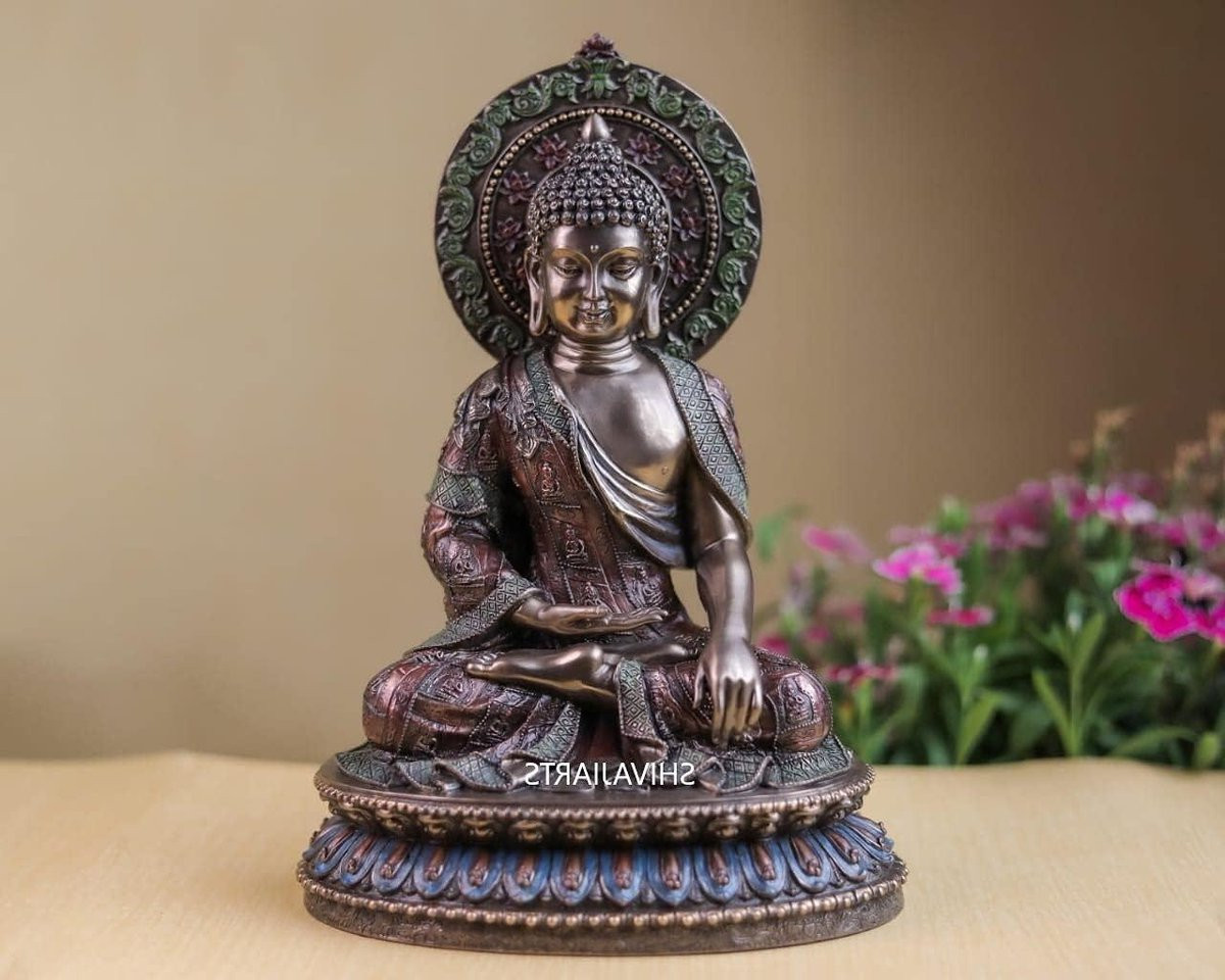Handgemaakt Bronzen Boeddha Beeld voor Meditatie - 27 cm - Brons