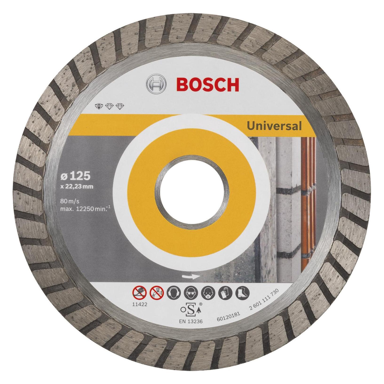 Bosch Professional Zubehör Diamanttrennscheibe Standard for Universal Turbo, 125x22,23x2x10 mm, 1er-Pack (2608602394)
