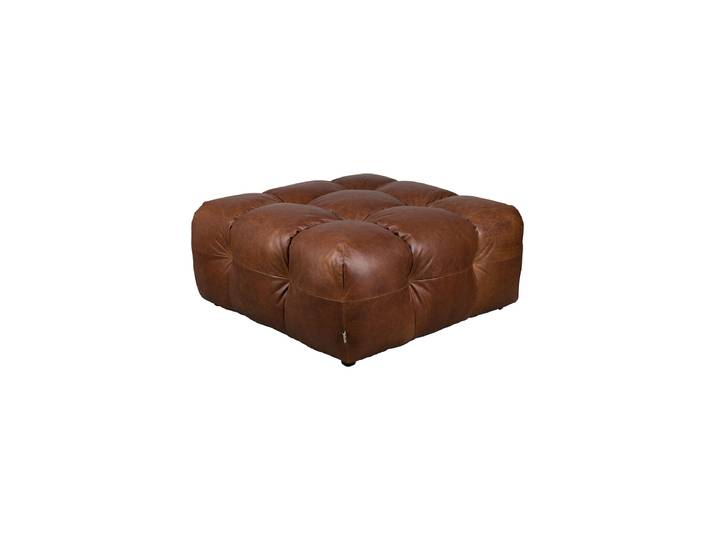 Design Sitzpouf „Hackman“ Lederbezug Chocolat Dutchbone