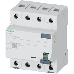 Siemens, Schutzschalter, RCCB Type A 40A 3+N-pole 100mA 400V 4mW