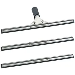 Novaliv Fensterabzieher Profi 25 cm + 2X Ersatzgummi für Fensterreiniger Edelstahl mit auswechselbaren Gummilippe Fensterlippe Fensterreinigung Abzieher Fenster Fensterputzer Fensterwischer