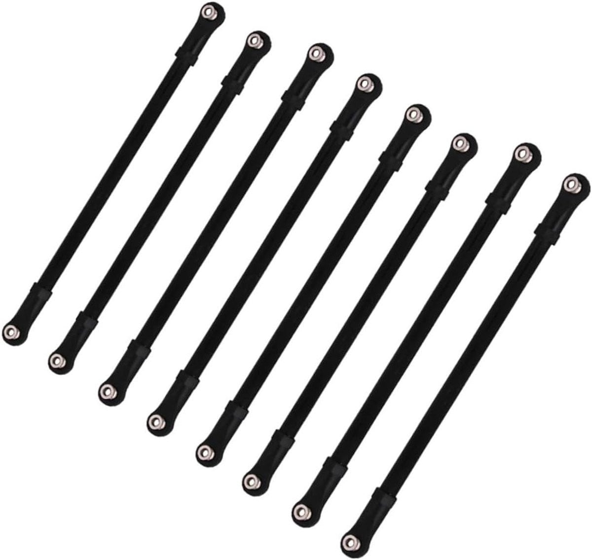 Zwarte RC Auto Trekstang en Stuurstang Set van Aluminiumlegering met 313 mm Wielbasis