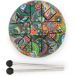 Low Med Happy Drum Mandela Leaf- 14x7cm
