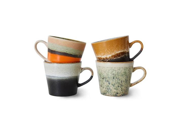 HKliving Tasses à cappuccino 70 s Lot de 4 Verve'