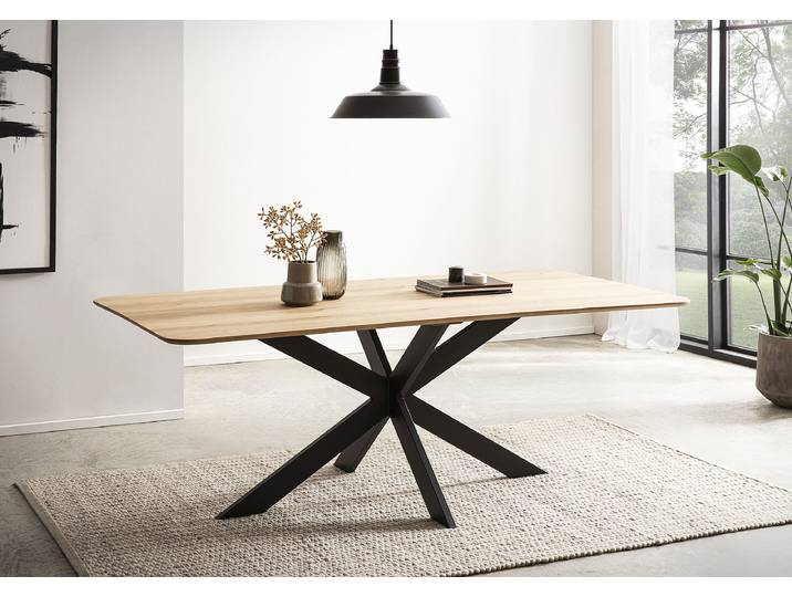 Esstisch Rayess mit Massivholzplatte 160cm Braun
