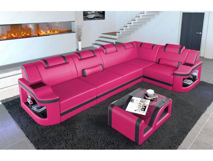 Mini Ecksofa Padua L-Form aus Leder