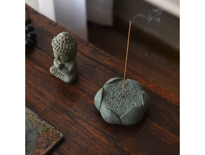 Ornements de thé de piédestal Annie, sous-verre d'encens, décoration de la maison, accessoires de table de bureau, pierre naturelle, culture mise en œuvre, cadeau