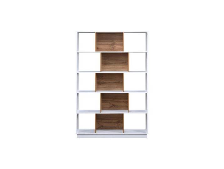 Bibliothèque avec 15 niches - Blanc et Naturel - DALENOR