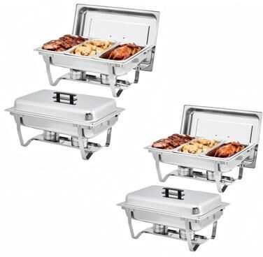 Garvee Chafing Dishes for Buffet, Rectangle Catering Food Warmers Stainless Steel for Parties, Weddings, Buffets