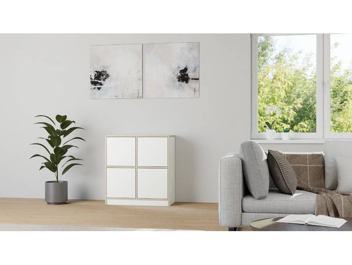 Elegante Schubladenkommode Premium Dekore Weiß Multiplex Kante