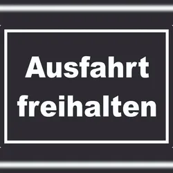 HB-Druck Ausfahrt freihalten Aufkleber weiß-schwarz A1 (594x841mm)