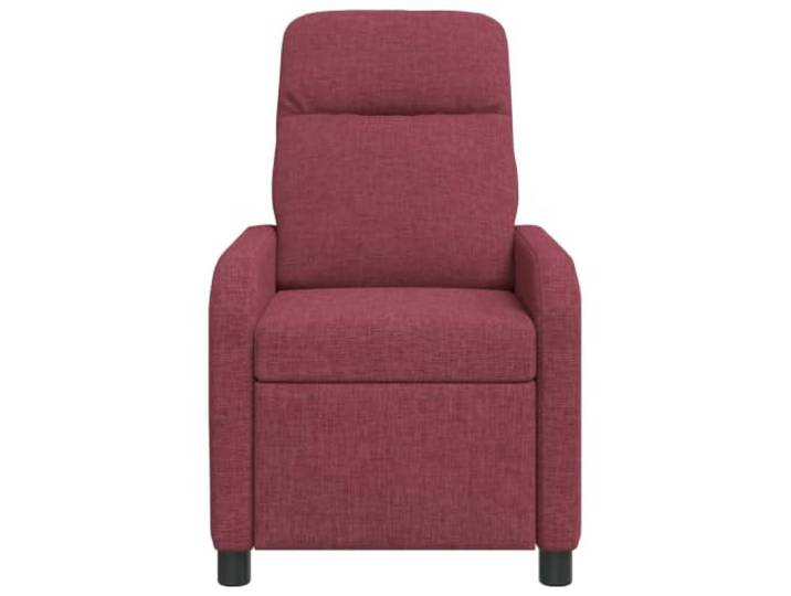 Sessel Recliner Rotwein Stoff Verstellbar 115-160 Grad 100% Polyester, Metall-Holzrahmen, flache Armlehnen, für Wohnzimmer und Büro, einfach zu pflegen