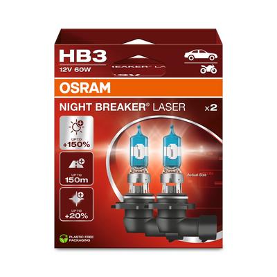 OSRAM Glühlampe, Hauptscheinwerfer NIGHT BREAKER® LASER HB3 Duobox 9005nl2hb