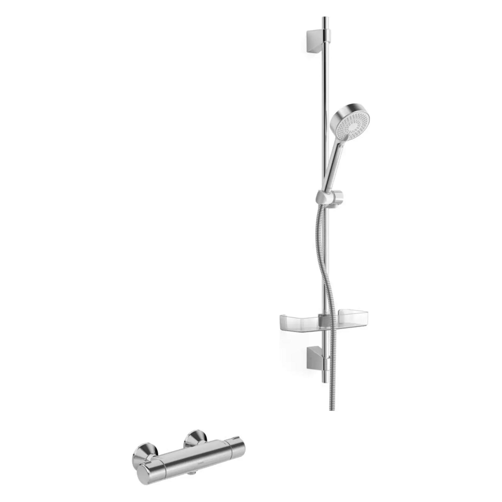 Hansa micra renovatieset glijstangset met douchekraan thermostatisch m. basicjet glijstangset 92cm chroom (48150171)