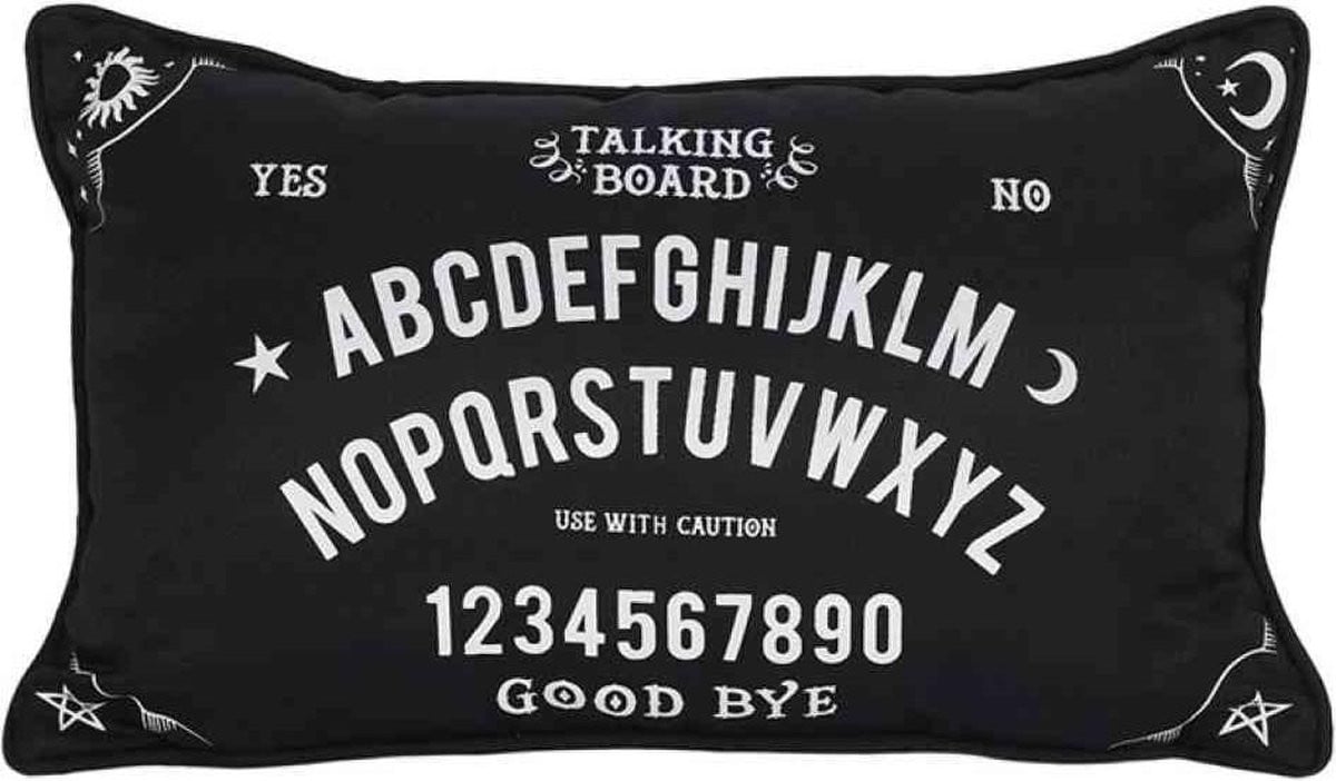 Something Different Sierkussen Talking Board Design - Zwart met Wit - 40 cm