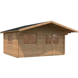 Palmako Gartenhaus Helena 15,1 m2 - 70 mm Hellbraun tauchimprägniert