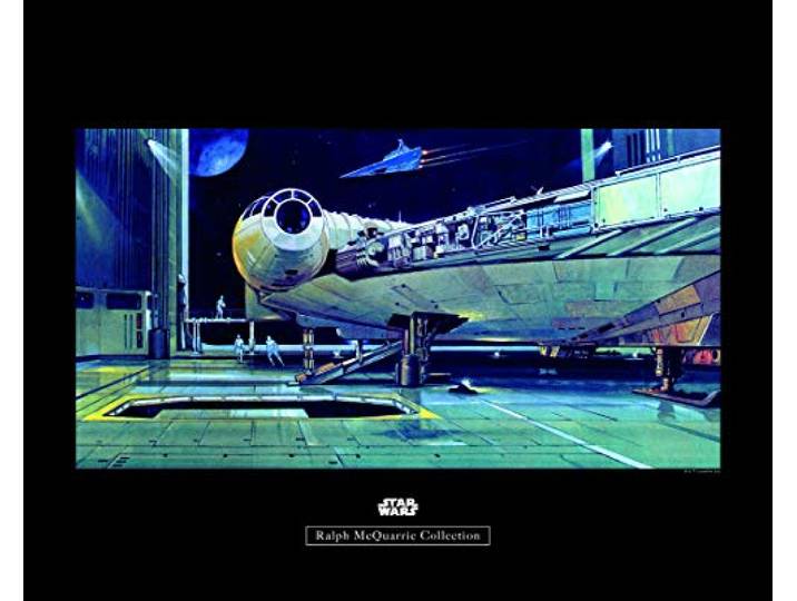 Komar Wandbild Star Wars Classic RMQ Falcon Hangar Kinderzimmer, Jugendzimmer, Dekoration, Kunstdruck ohne Rahmen WB140-50x40 Größe: 50 x 40 cm (Breite x Höhe)