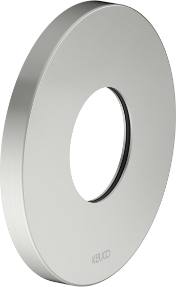 KEUCO IXMO Wandrosette 59553210091 rund, Übergröße, für Thermostatarmaturen Unterputz, Ø 10,5 cm, Edelstahl-Finish