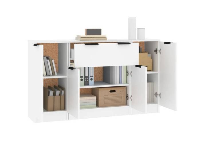 HOT SALE*Buffets （3 pcs）- SHELD - Commode à tiroirs/MEUBLE BAS - Blanc Bois d'ingénierie M3539656
