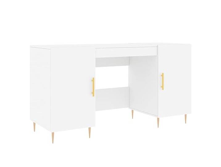 vidaXL Bureau 140x50x75 cm bewerkt hout wit