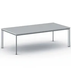 Konferenztisch PRIMO INVITATION 240x120 cm, graues Metallgestell, grau