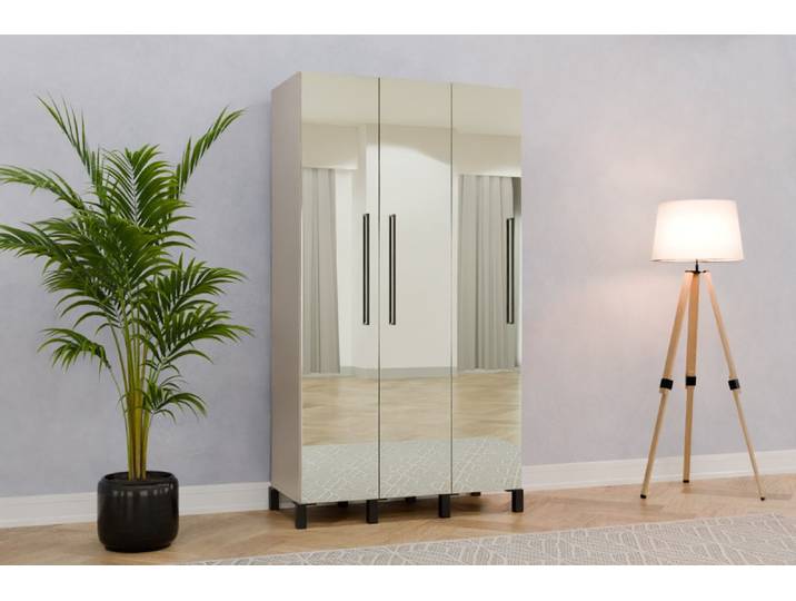 Schuhschrank nach Maß - Lackiertes Glas Spiegel - 185x100x47cm - Individuell konfigurieren