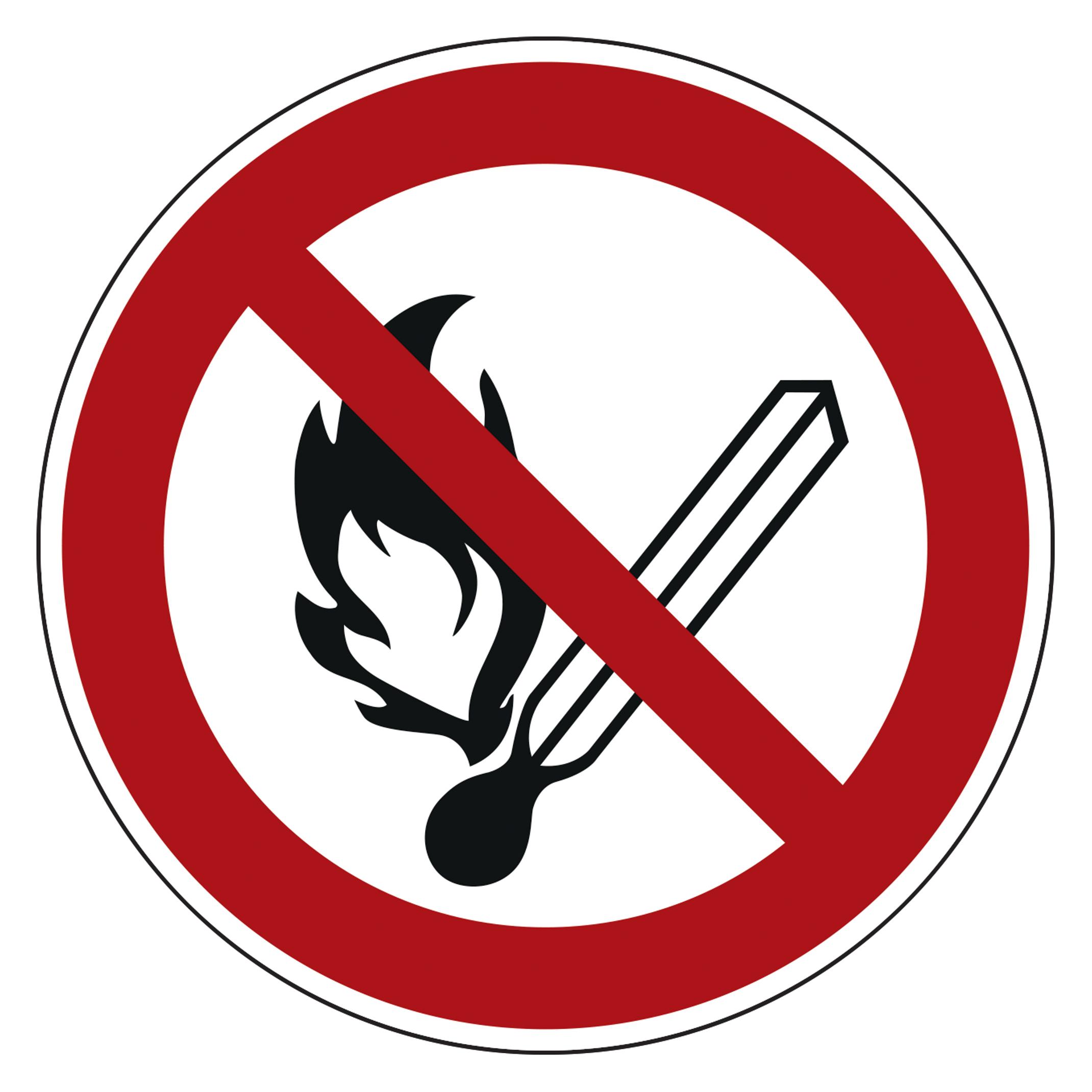 Neutralware Hinweisschild P003 Feuer offenes Licht u. Rauchen verboten Hart-PVC (195050300)